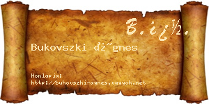 Bukovszki Ágnes névjegykártya