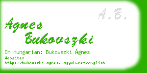 agnes bukovszki business card