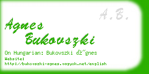agnes bukovszki business card